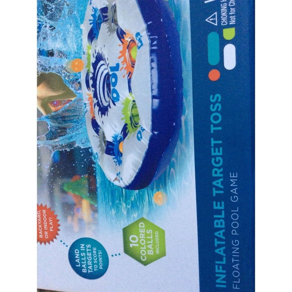 Inflatable Target Toss Floating Pool Game with 10 Balls and Tether Rope, for Swi - Picture 3 of 10